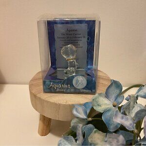 Aquarius Handmade Blown  Glass Keepsake NWT